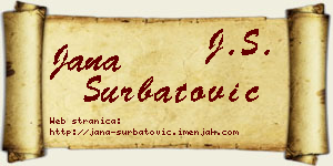 Jana Šurbatović vizit kartica